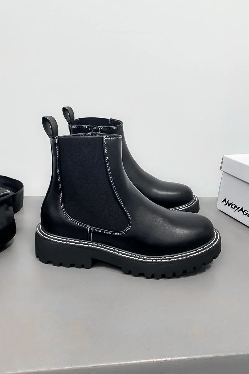 TRIX Chelsea Ankle Boots - Black PU