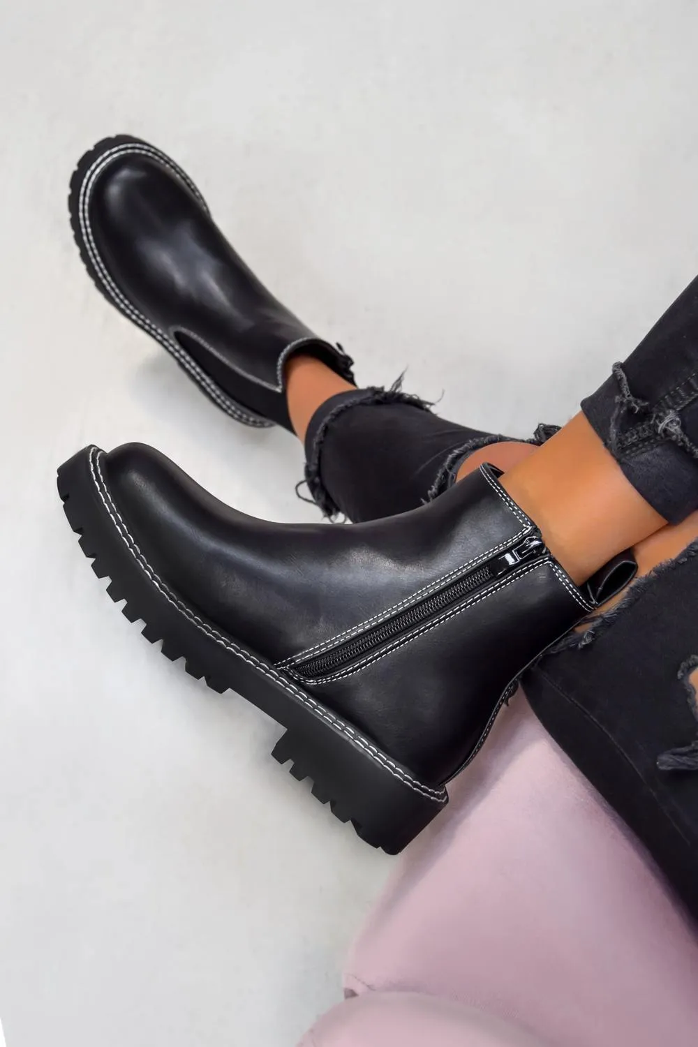 TRIX Chelsea Ankle Boots - Black PU