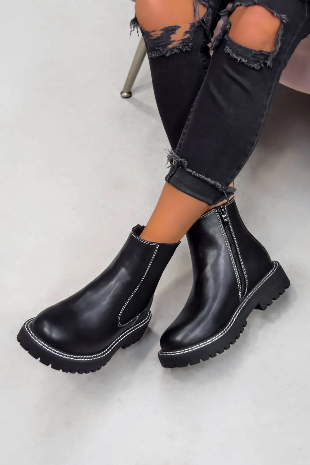 TRIX Chelsea Ankle Boots - Black PU