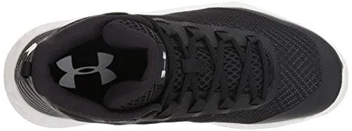Under Armour Women's Jet Mid Basketball Shoe, Black (002)/White, 8