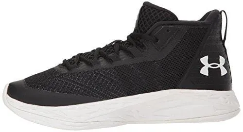 Under Armour Women's Jet Mid Basketball Shoe, Black (002)/White, 8