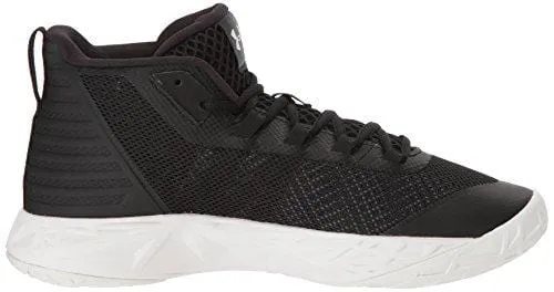 Under Armour Women's Jet Mid Basketball Shoe, Black (002)/White, 8