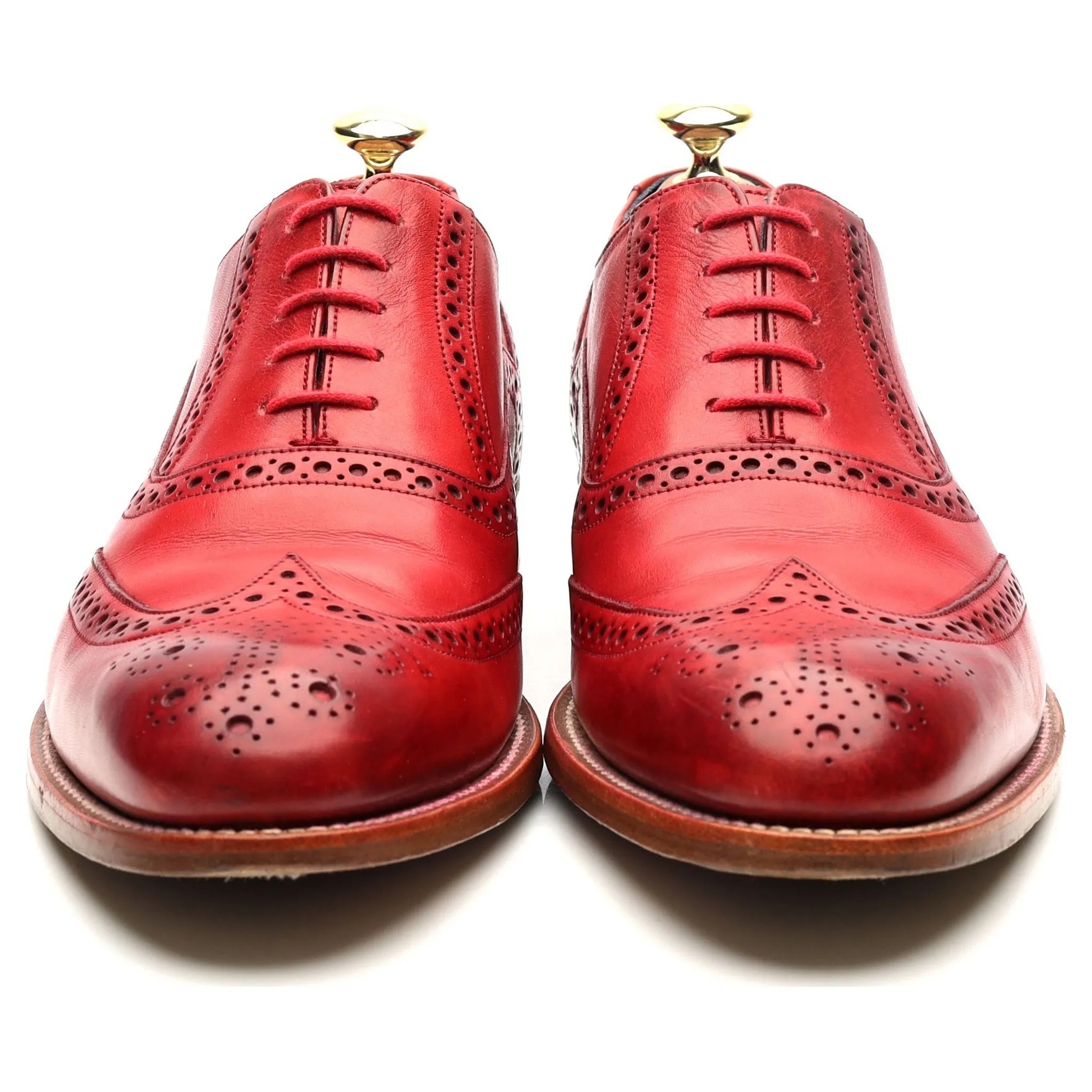 'Valiant' Red Leather Oxford Brogues UK 7.5 F
