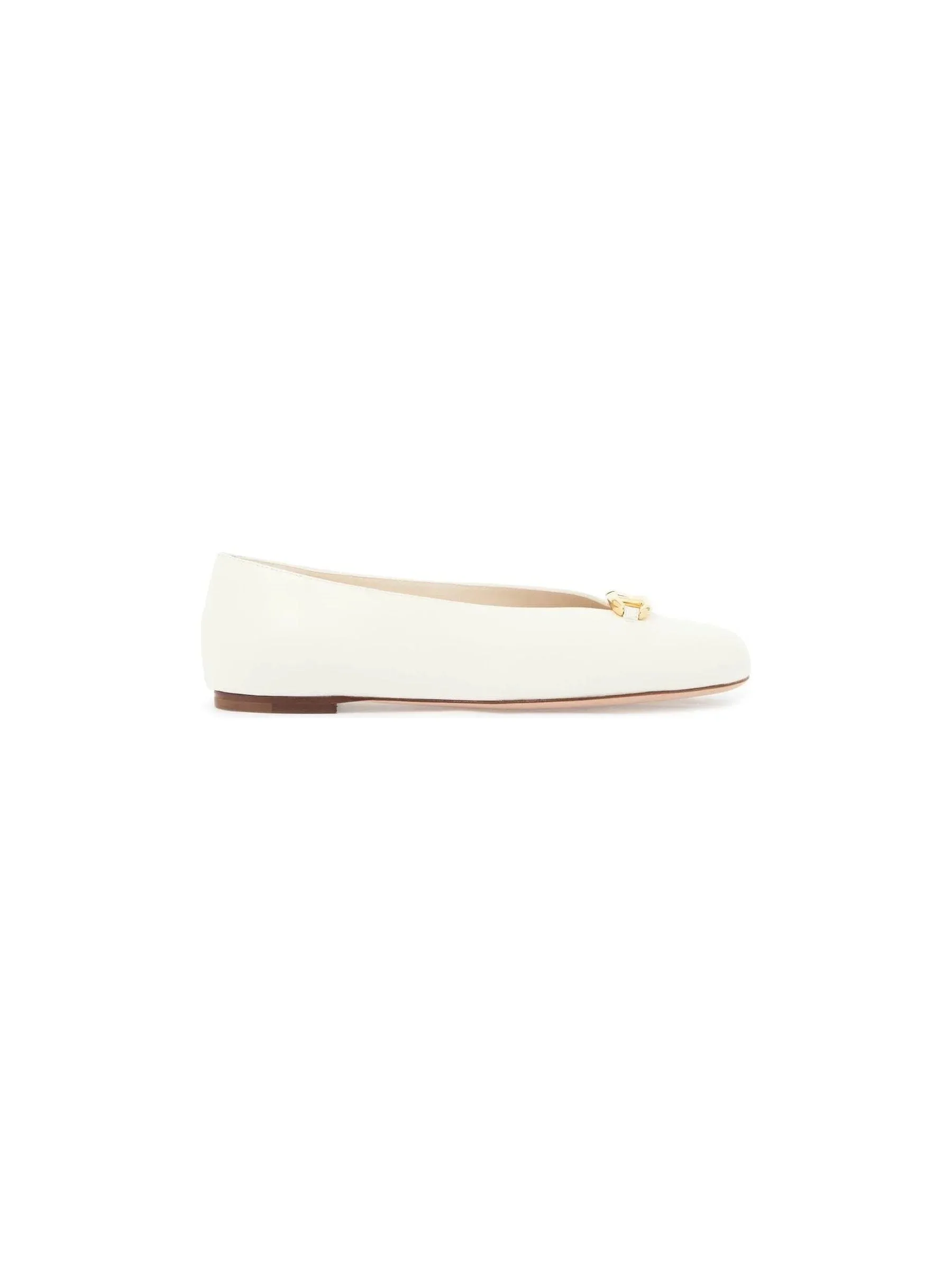 VLogo Leather Ballet Flats
