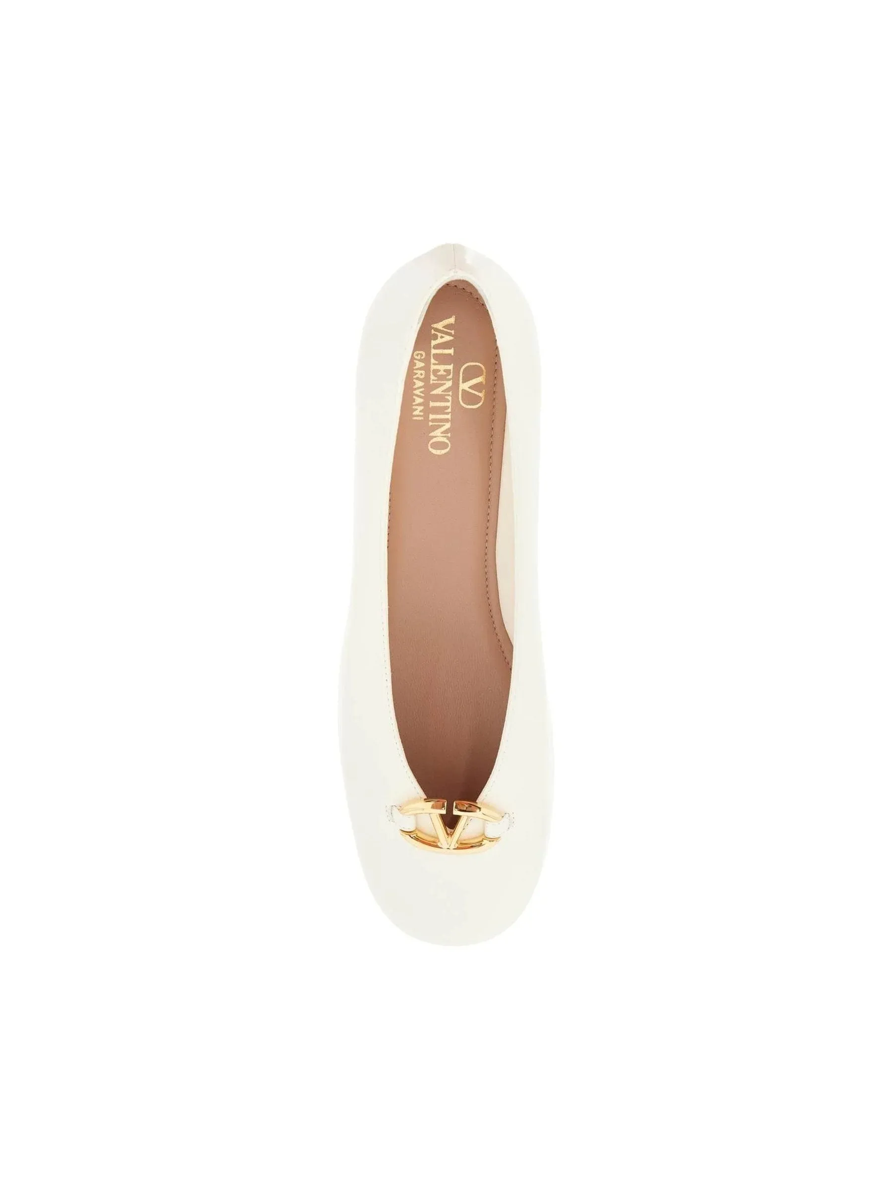 VLogo Leather Ballet Flats