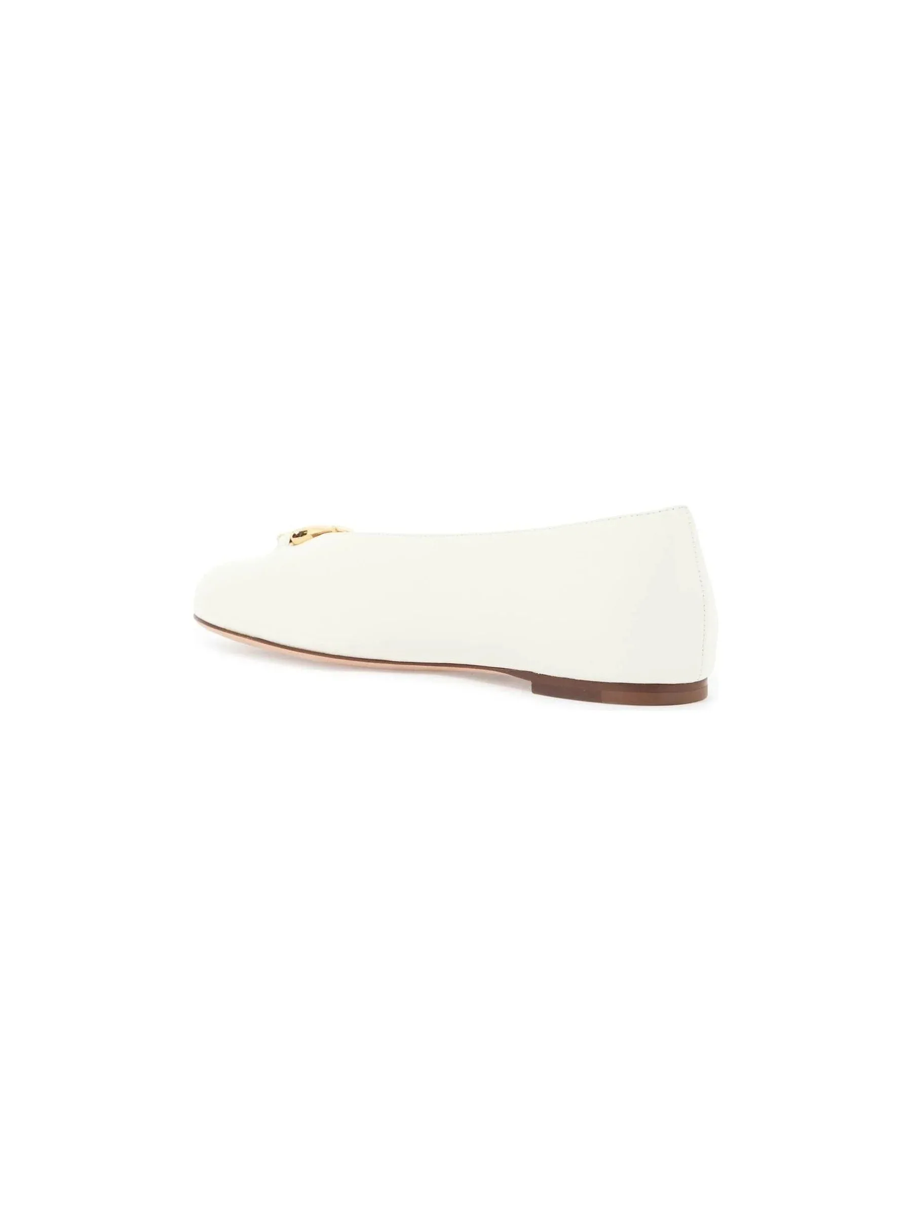 VLogo Leather Ballet Flats