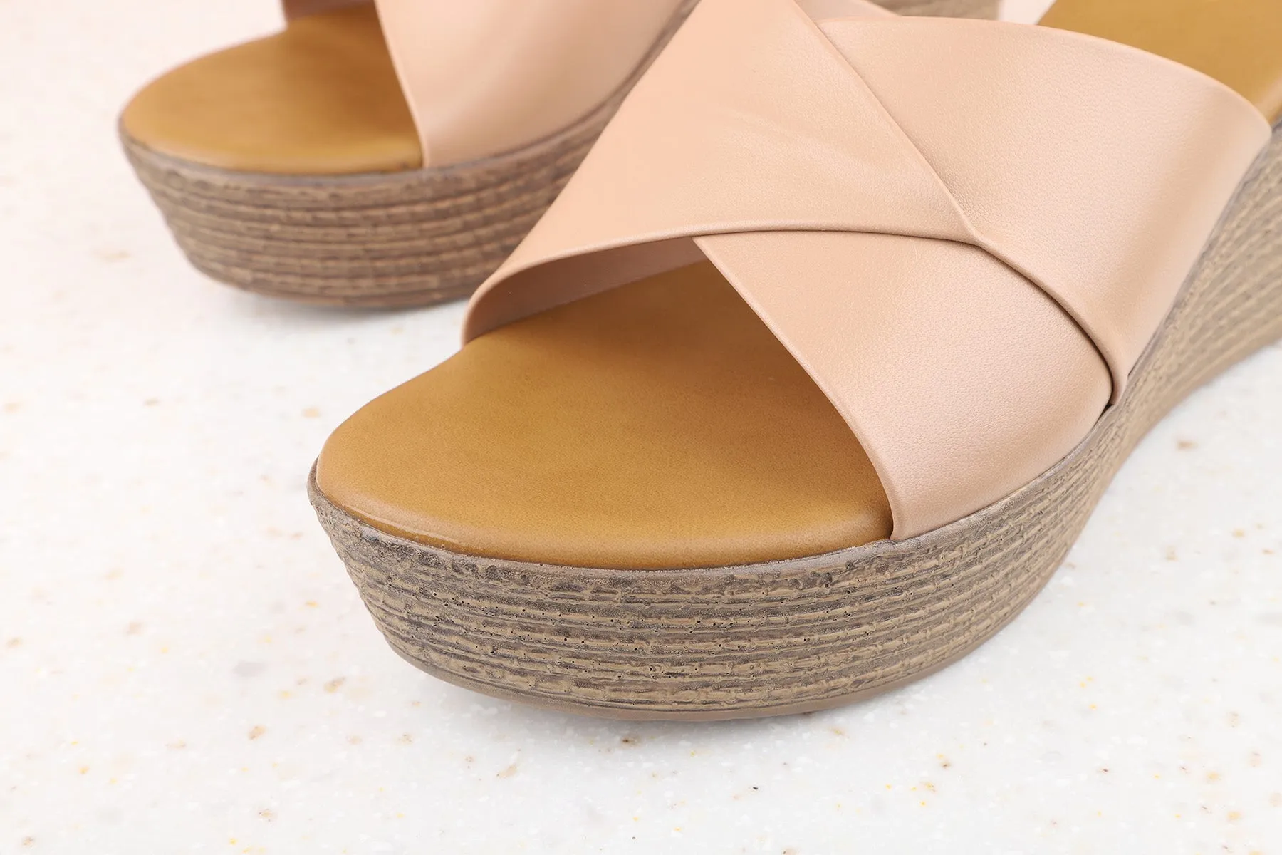 Women Chikoo Solid Wedge Sandals