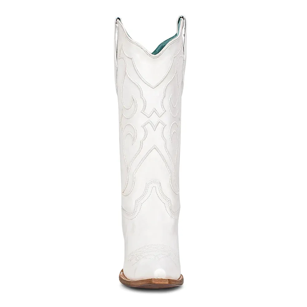 Women's Corral Z5046 White Embroidery Snip Toe Boot (SHOP IN-STORES TOO)