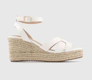 Womens Office Marta Gold Weave Espadrille Wedge White